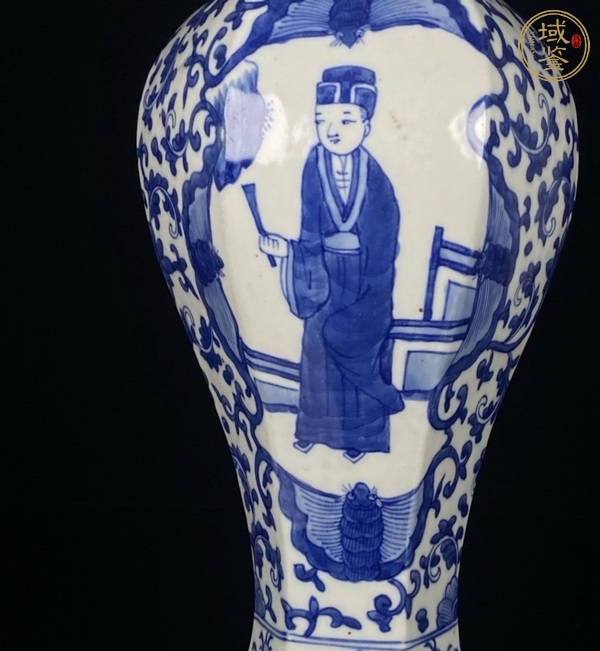 古玩陶瓷青花人物故事紋雞腿瓶真品鑒賞圖