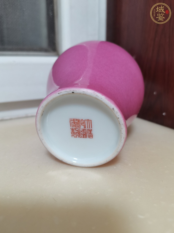 古玩陶瓷胭脂水釉觀音瓶真品鑒賞圖