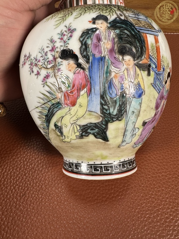 古玩陶瓷粉彩紅樓夢人物故事蓋罐真品鑒賞圖