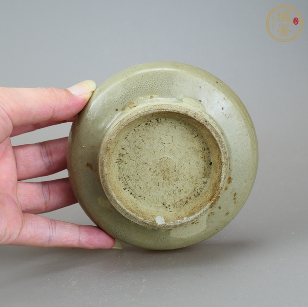 古玩陶瓷龍泉青瓷杯和托真品鑒賞圖