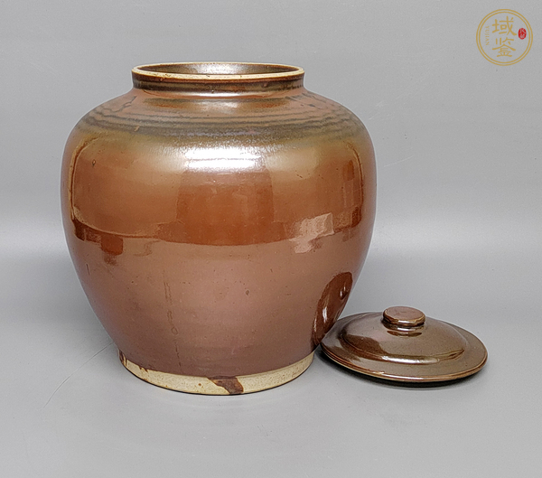 古玩陶瓷紫金釉蓋罐真品鑒賞圖