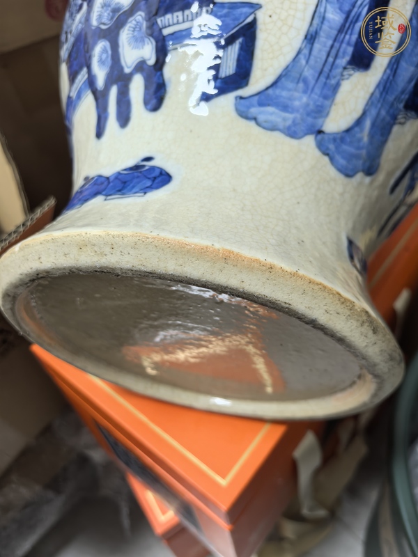 古玩陶瓷哥釉地青花將軍罐真品鑒賞圖