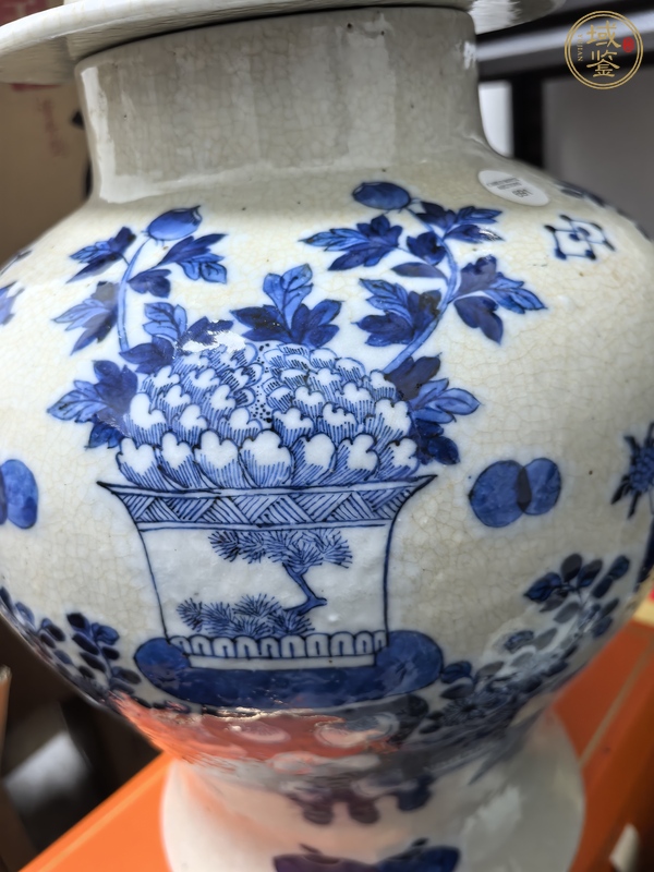 古玩陶瓷哥釉地青花將軍罐真品鑒賞圖