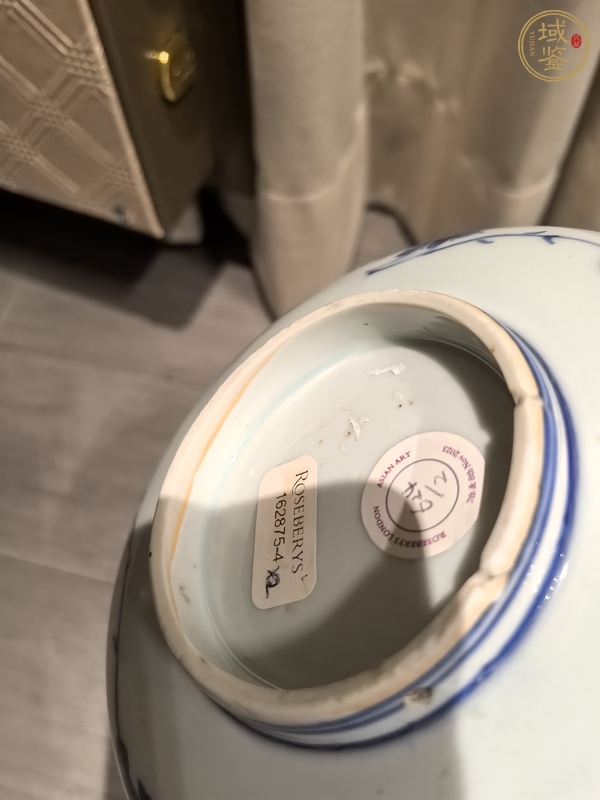 古玩陶瓷青花折枝花卉紋盤真品鑒賞圖