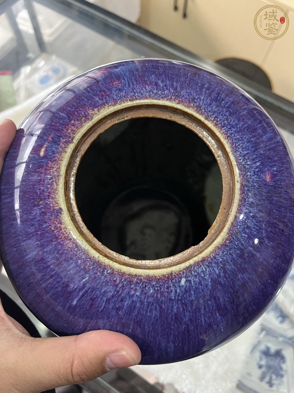 古玩陶瓷窯變紅釉冬瓜罐真品鑒賞圖