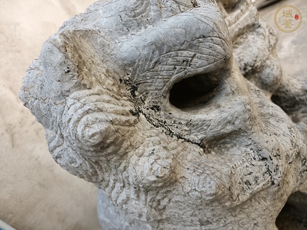 古玩雜項石雕柱頭獅真品鑒賞圖