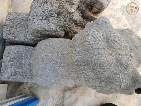古玩雜項石雕柱頭獅真品鑒賞圖