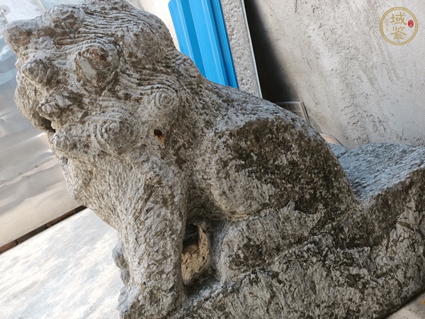 古玩雜項石雕柱頭獅真品鑒賞圖
