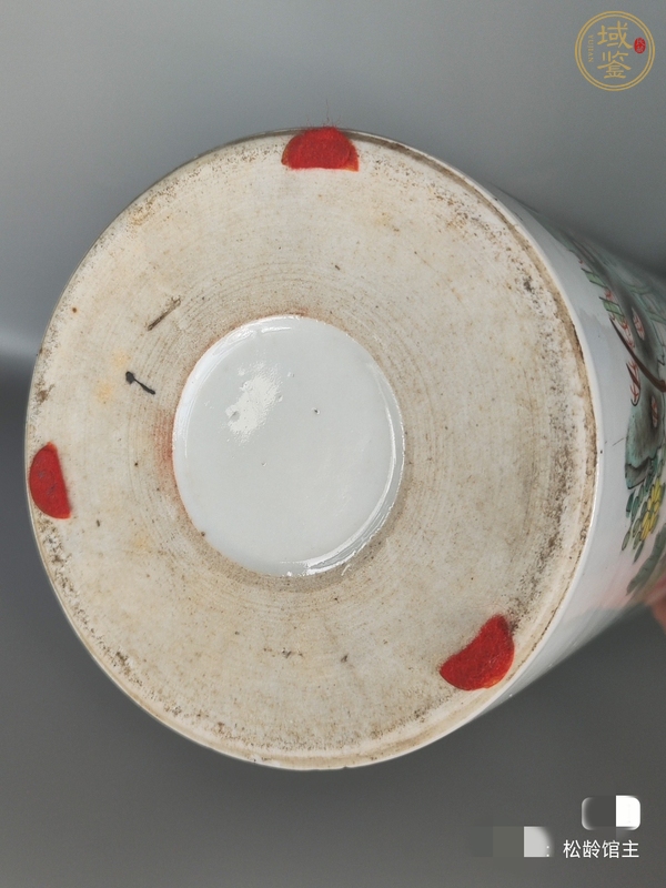 古玩陶瓷粉彩花卉紋帽筒真品鑒賞圖