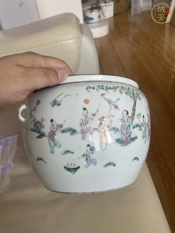 古玩陶瓷粉彩人物故事紋粥罐真品鑒賞圖