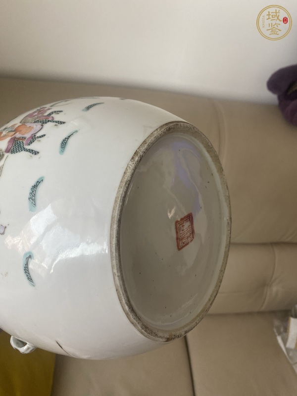 古玩陶瓷粉彩人物故事紋粥罐真品鑒賞圖