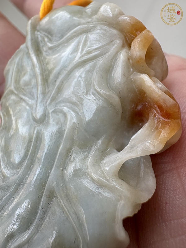 古玩玉器翡翠持蓮?fù)诱嫫疯b賞圖