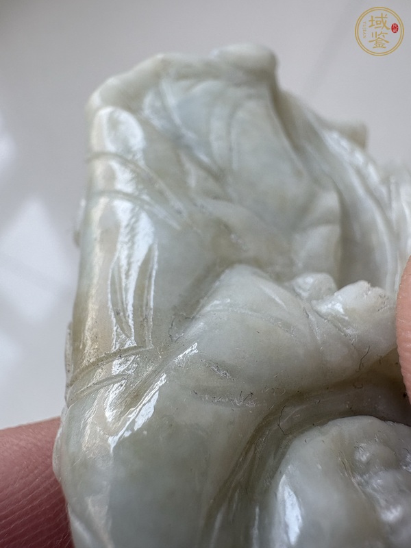 古玩玉器翡翠持蓮?fù)诱嫫疯b賞圖