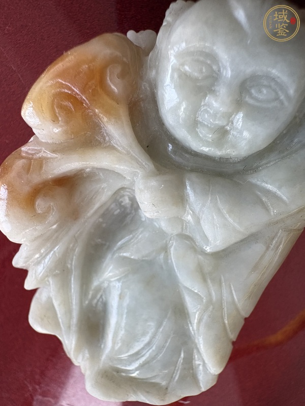 古玩玉器翡翠持蓮?fù)诱嫫疯b賞圖
