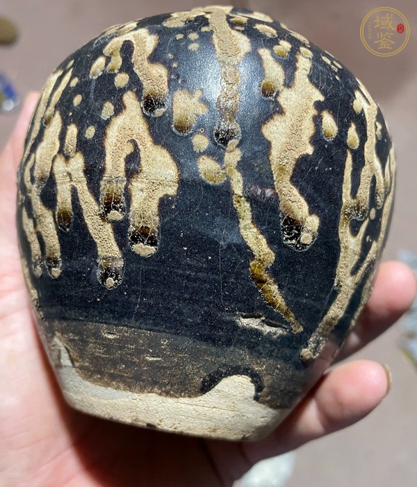古玩陶瓷吉州窯玳瑁斑紋罐真品鑒賞圖