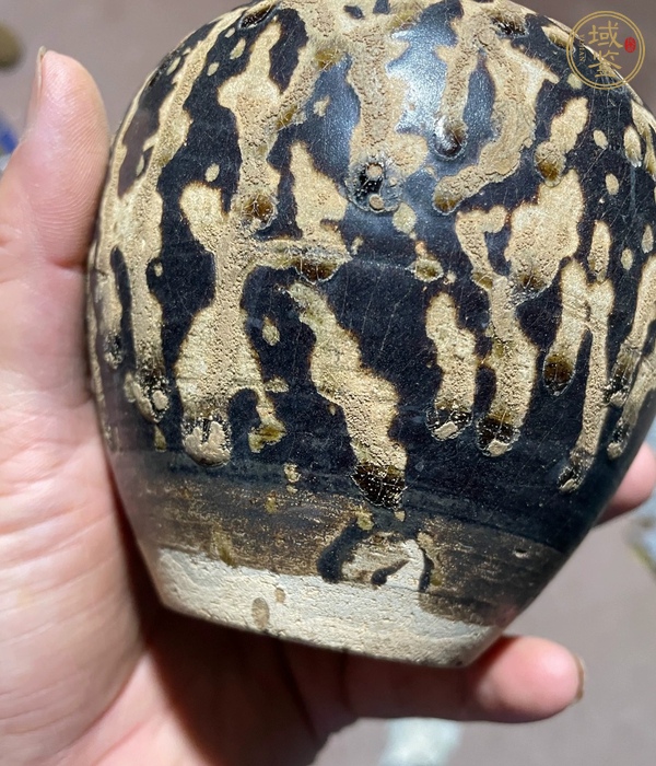 古玩陶瓷吉州窯玳瑁斑紋罐真品鑒賞圖