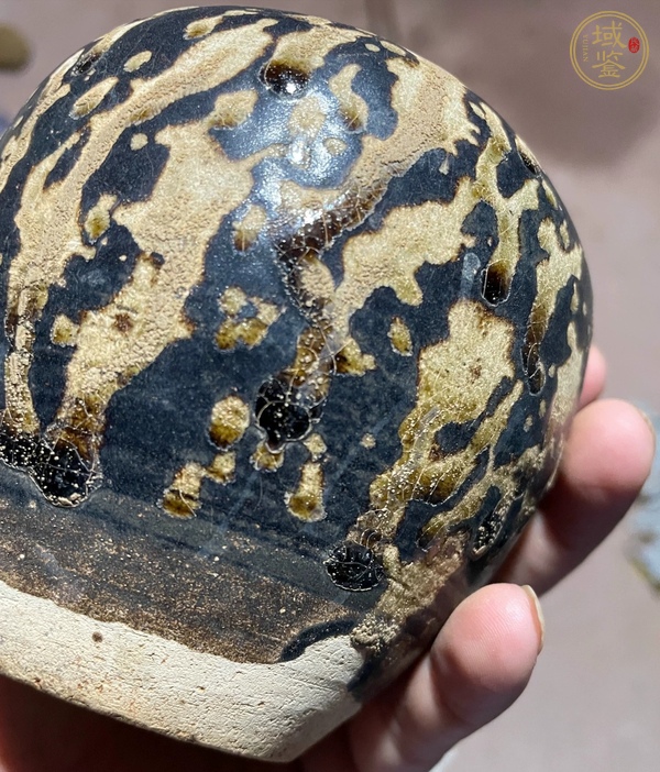 古玩陶瓷吉州窯玳瑁斑紋罐真品鑒賞圖