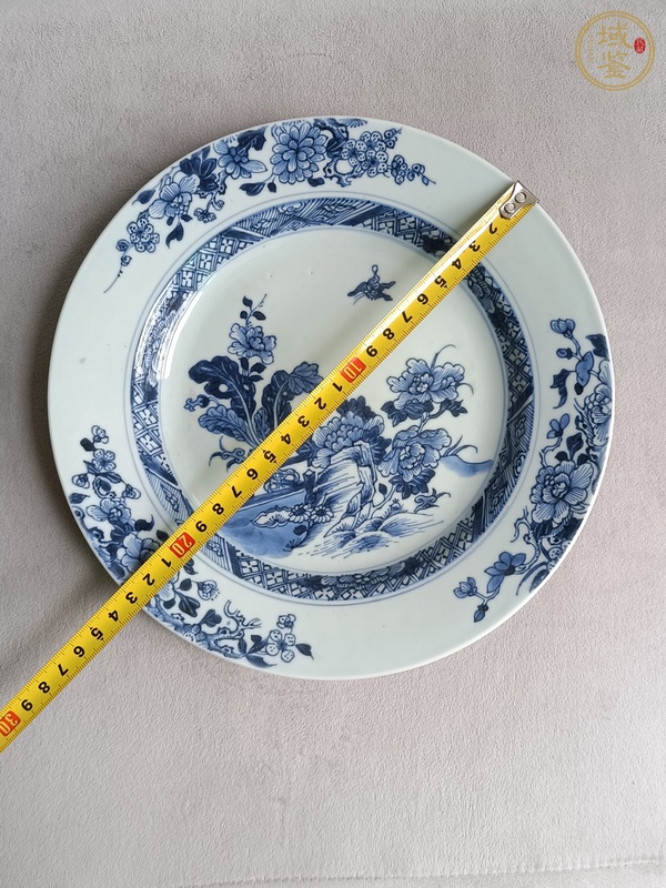 古玩陶瓷青花山水紋盤真品鑒賞圖