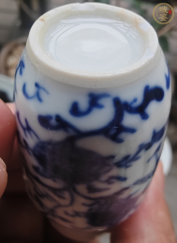 古玩陶瓷晚清青花花鳥瓶真品鑒賞圖