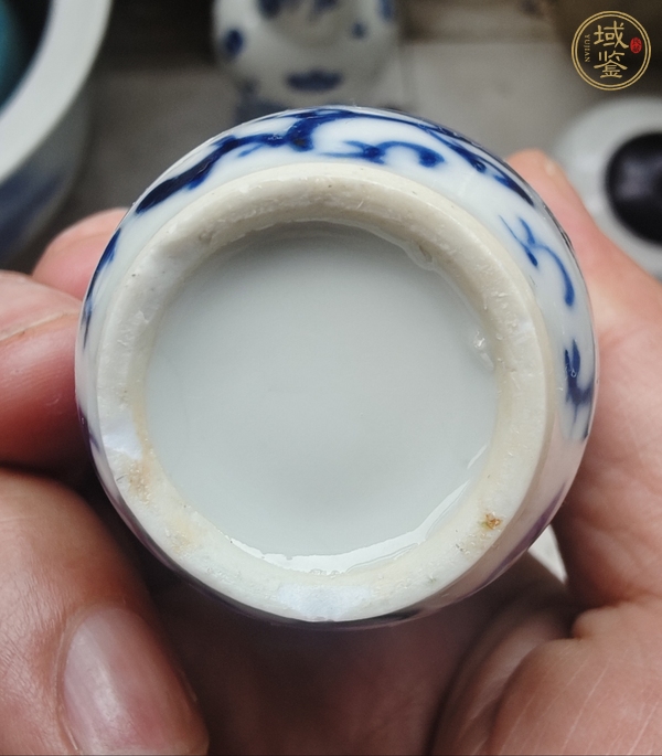 古玩陶瓷晚清青花花鳥瓶真品鑒賞圖