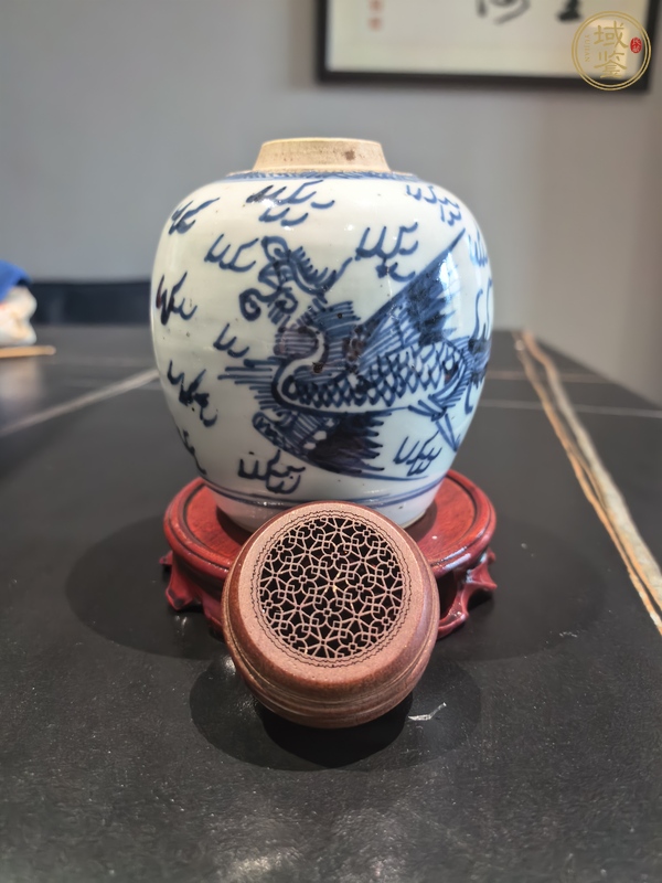 古玩陶瓷青花鳳紋罐真品鑒賞圖