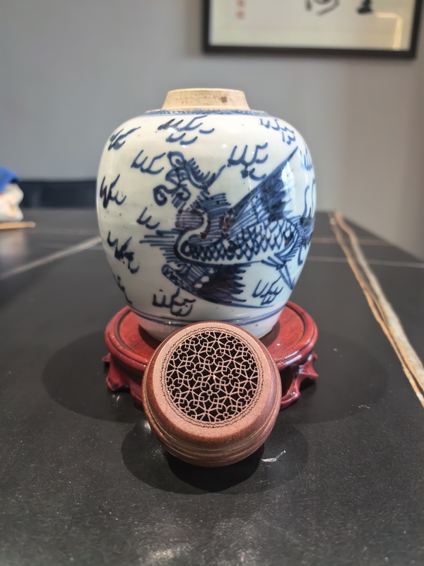 古玩轉賣雍正青花鳳紋罐拍賣，當前價格999元