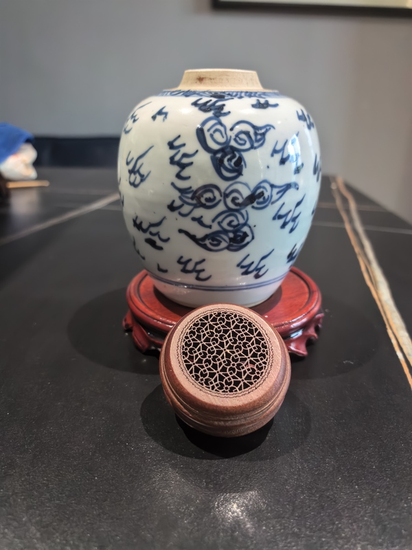 古玩陶瓷雍正青花鳳紋罐拍賣，當前價格5588元