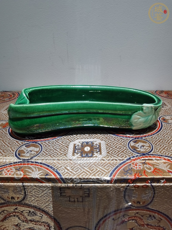 古玩陶瓷綠釉仿生瓷洗真品鑒賞圖