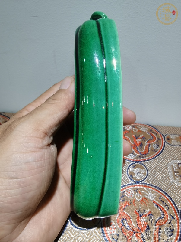 古玩陶瓷綠釉仿生瓷洗真品鑒賞圖
