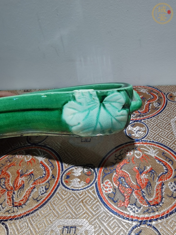 古玩陶瓷綠釉仿生瓷洗真品鑒賞圖