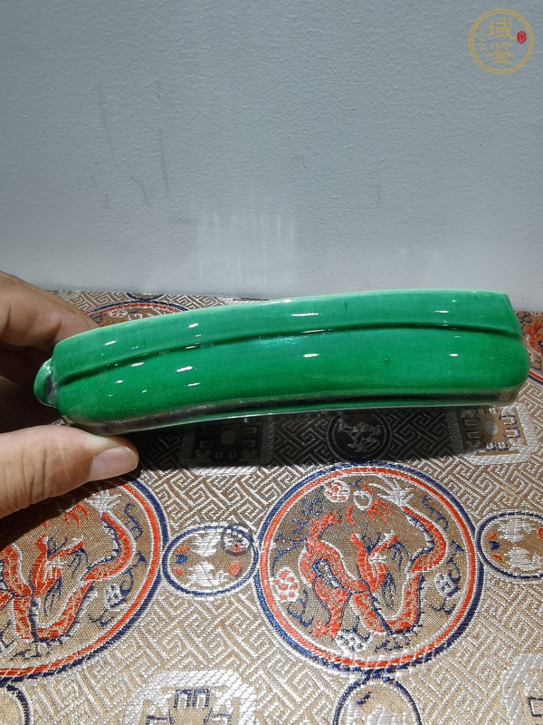 古玩陶瓷綠釉仿生瓷洗真品鑒賞圖