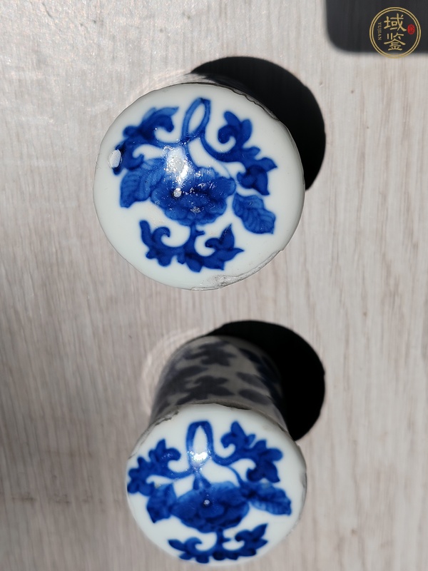 古玩陶瓷青花畫軸頭真品鑒賞圖