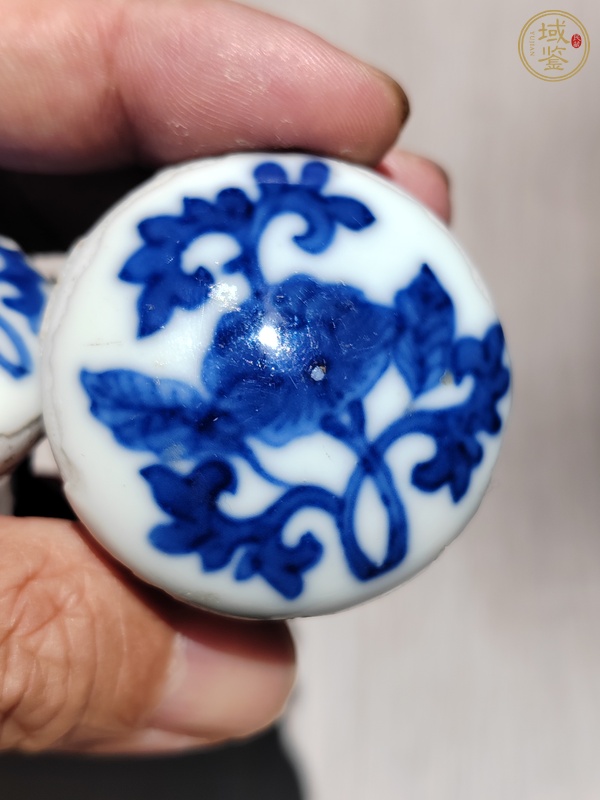 古玩陶瓷青花畫軸頭真品鑒賞圖
