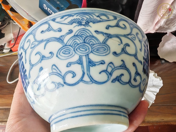 古玩陶瓷青花纏枝喜字紋杯真品鑒賞圖