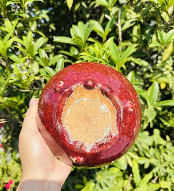 古玩陶瓷清 乾隆紅釉缽式爐標本拍賣，當前價格999元