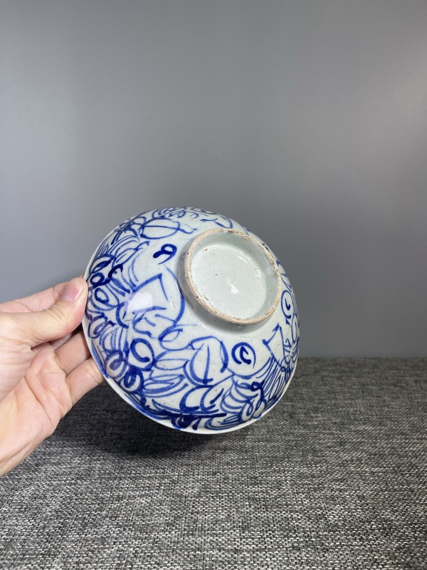 古玩陶瓷清代.青花花卉紋碗拍賣，當前價格0元