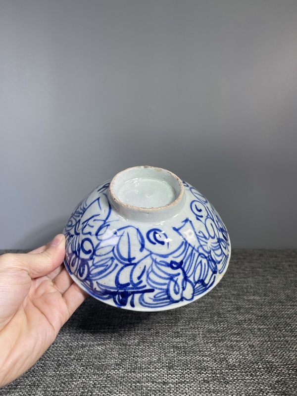 古玩陶瓷清代.青花花卉紋碗拍賣，當前價格0元