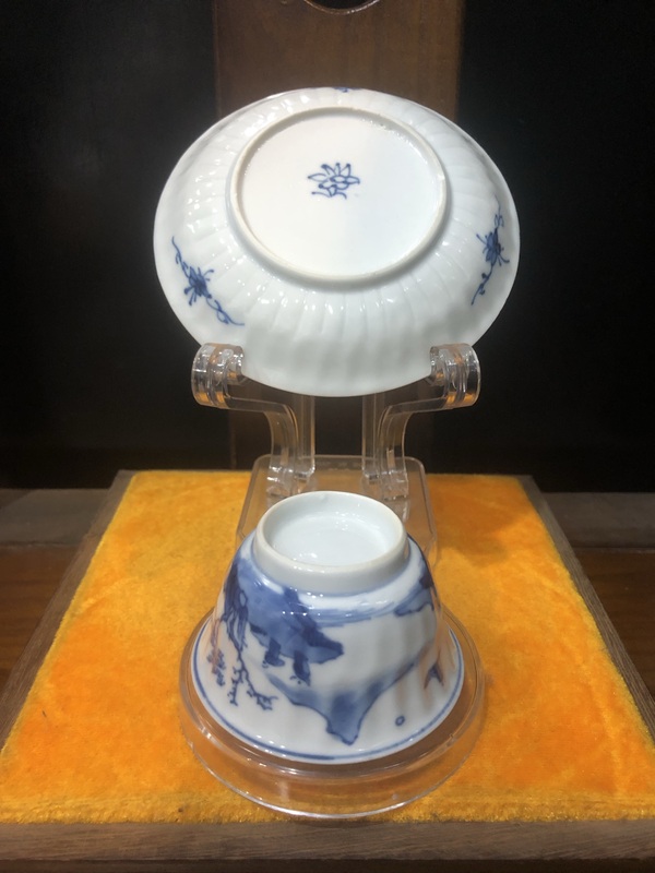 古玩陶瓷（館藏級杯碟）清·康熙·文人對弈圖·青花杯碟套裝拍賣，當(dāng)前價(jià)格1971元