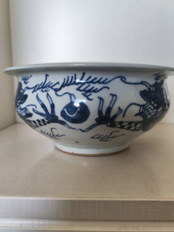 古玩陶瓷清早期青花龍紋香爐拍賣，當前價格2292元