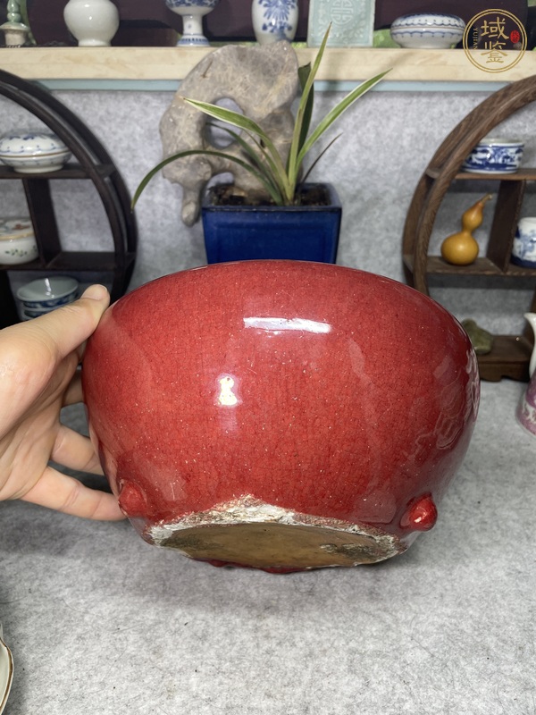 古玩陶瓷鈞紅釉香爐真品鑒賞圖