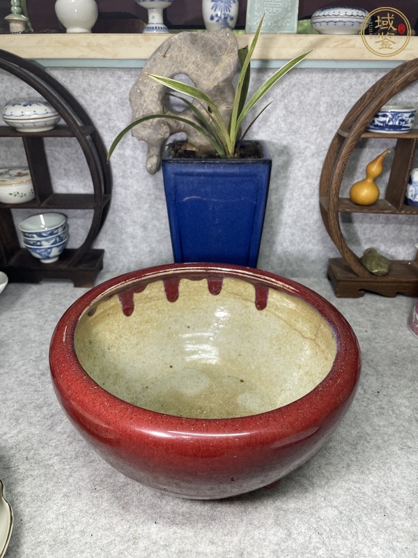 古玩陶瓷鈞紅釉香爐真品鑒賞圖
