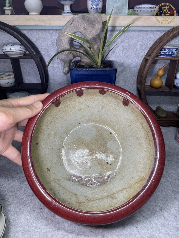 古玩陶瓷鈞紅釉香爐真品鑒賞圖