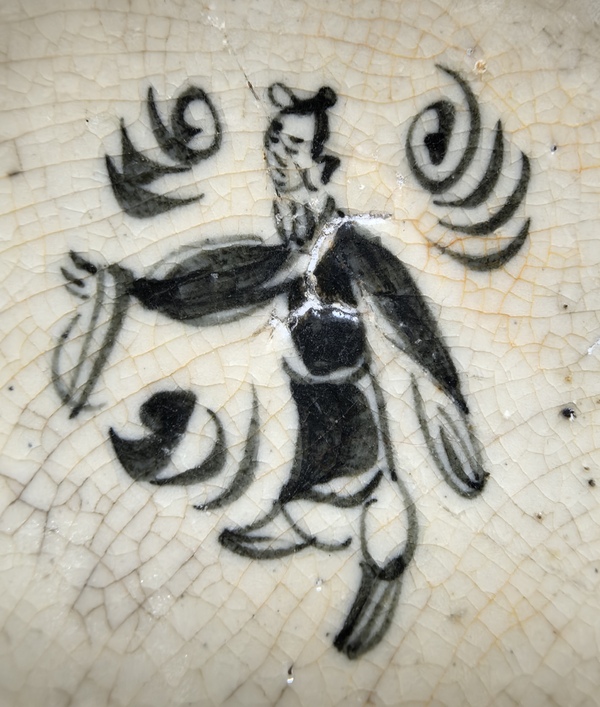 古玩陶瓷元青花人物高足杯標(biāo)本修復(fù)件拍賣，當(dāng)前價(jià)格8888元