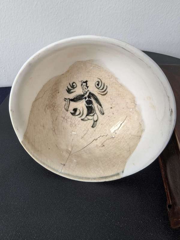 古玩陶瓷元青花人物高足杯標本修復件拍賣,當前價格8888元