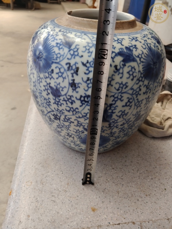 古玩青花太陽(yáng)花紋罐真品鑒賞圖