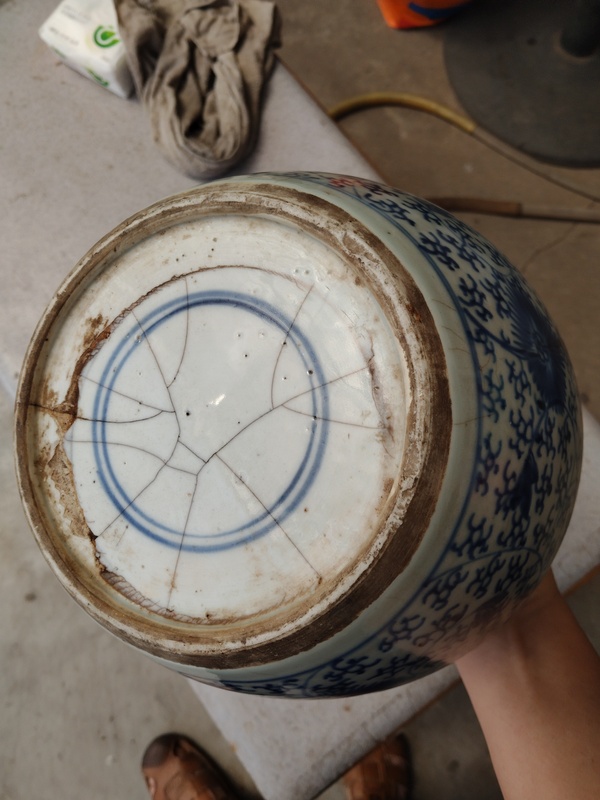 古玩陶瓷青花太陽花紋罐雍正大罐太陽花漂亮拍賣,當前價格1299元