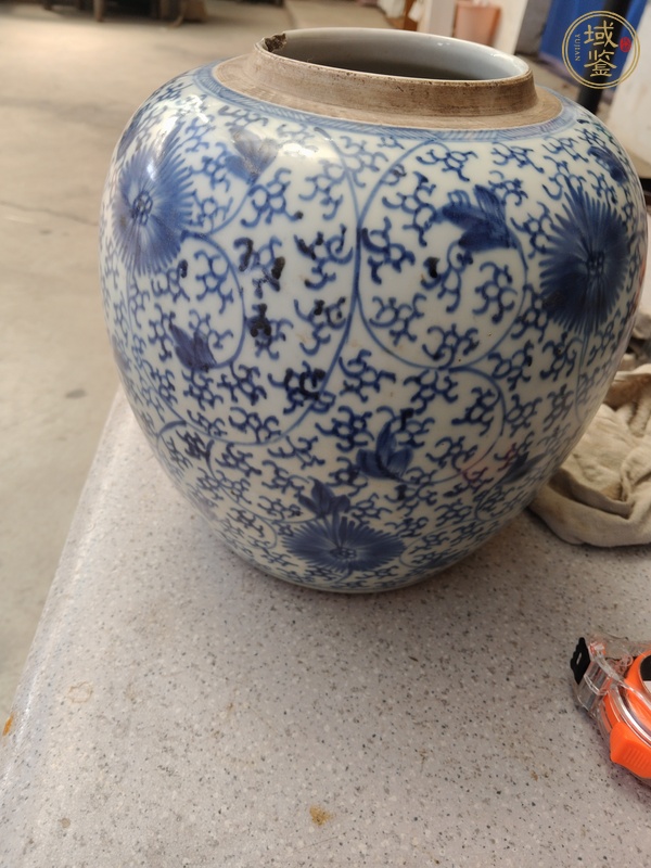 古玩陶瓷青花太陽(yáng)花紋罐真品鑒賞圖