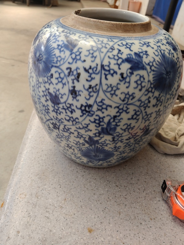 古玩陶瓷青花太陽花紋罐雍正大罐太陽花漂亮拍賣,當前價格1299元