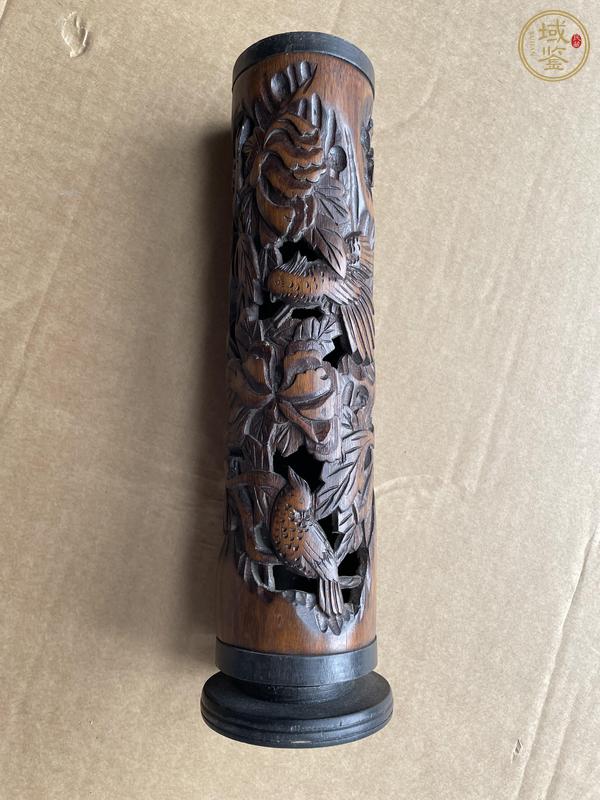 古玩雜項(xiàng)竹雕香筒真品鑒賞圖