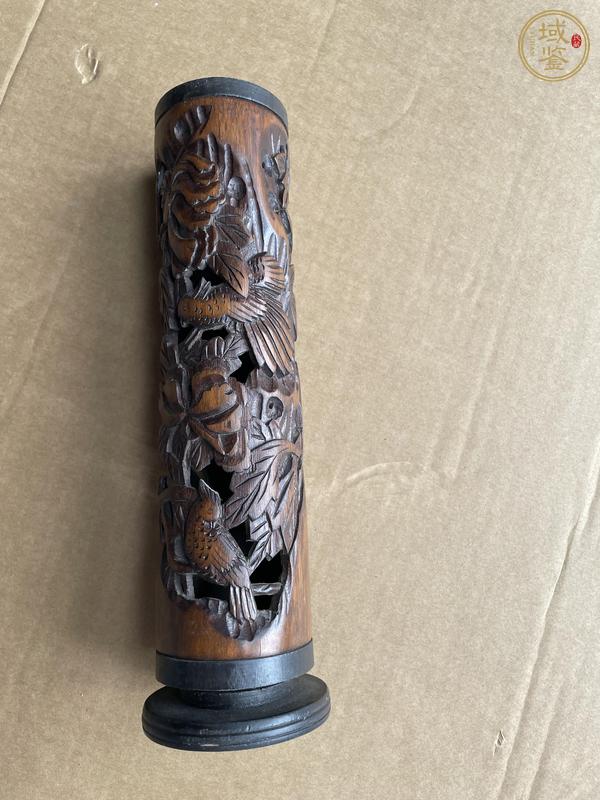 古玩雜項(xiàng)竹雕香筒真品鑒賞圖